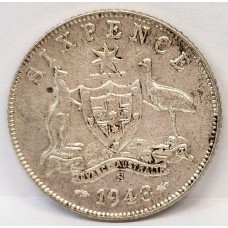 AUSTRALIA 1943 S . SIXPENCE